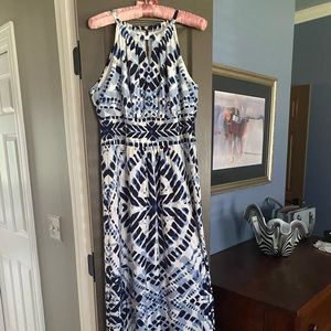 Chicos Long Blue & White Sundress